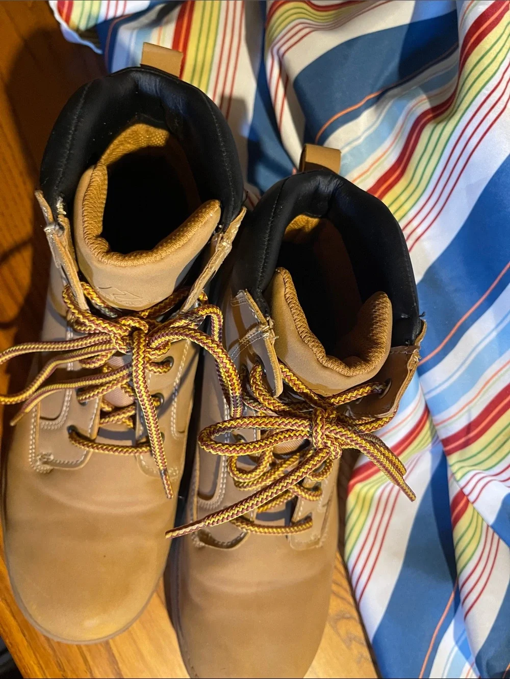 Kids Tan Lace-Up Outdoor Boots - Comfortable All-Weather Style